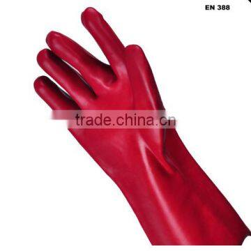 double coated red pvc coated gloves