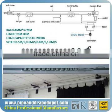 Aluminum electric curved motor 6-30m curtain track with reomte control, double curtain track