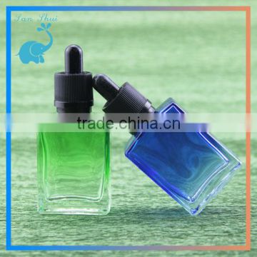 30ml see through rectangle glass dropper bottles with childproof tamper evident dropper cap
