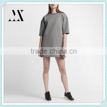 Custom High Quality Fashion Women's Tech Fleece Dress Autumn Loose Womens Dress