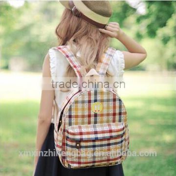2015 fashion latest stock wholesale canvas high school backpack of bag