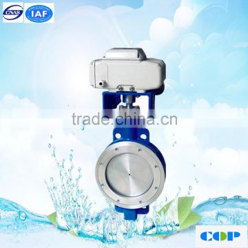 24V electric control alloy steel butterfly regulating valve