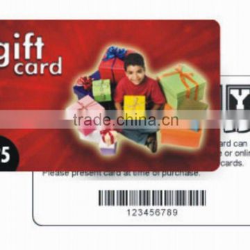 Any type of PVC or Teslin Gift Cards