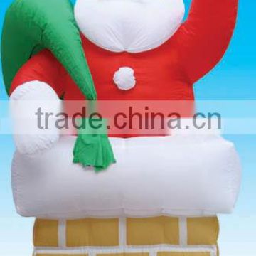 inflatable santa in chimney
