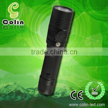 850Lm powerful aluminum high power led focus torch with 18650 Rechargeable Lithium battery /2XCR123A
