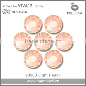 PRECIOSA Flat Back Hot Fix Rhinestones, Light Peach MC Chaton Rose VIVA12