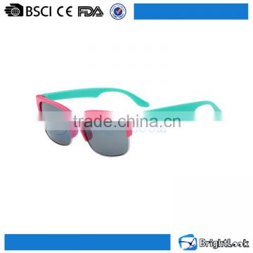 New type custom printed two colors plastic frame sunglasses for girl