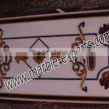 Cream Italion Pietre Dure inlay center table top and wall panel