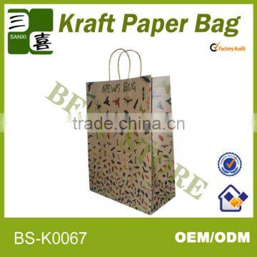 Large vintage paper bag packaging food with transparent window