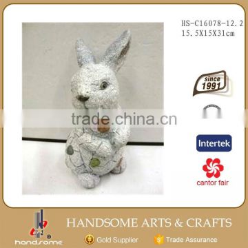 12 Inch Garden Decoration Resin Gift Lively Animal Sculpture Rabbit Statue