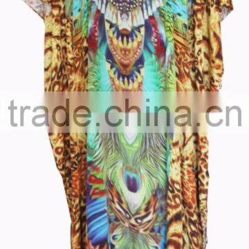 DIGITAL print crepe Crystal full length long kaftan CAFTAN tunic poncho blouse KURTA