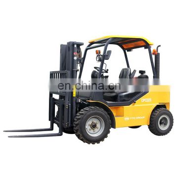 China rough terrain forklift YTO 2.5 ton CPCD25 forklift price