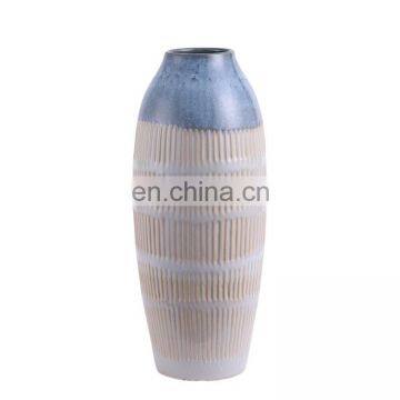 UK simple design blue ceramic vase custom cheap tall floor flower vase for wedding