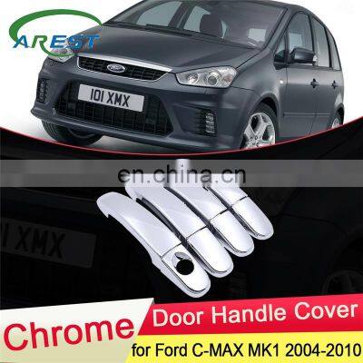 for Ford C-MAX C MAX CMAX MK1 2004 2005 2006 2007 2008 2009 2010 Chrome Door Handle Cover Trim Car Cap Set Stickers Accessories