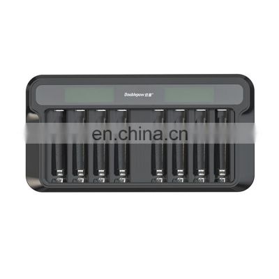 Doublepow 8 Bays Battery Charger nimh nicd aa aaa fast charging rechargeable battery charger with Type C port