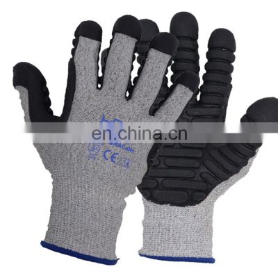 HANDLANDY speziell Vibration-Resistant dipping gloves rubber cut level 4 shock proof work gloves