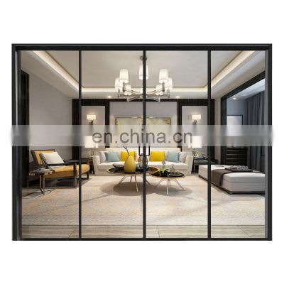 Slim aluminum profile sliding door, interior kitchen patio living room glass sliding doors