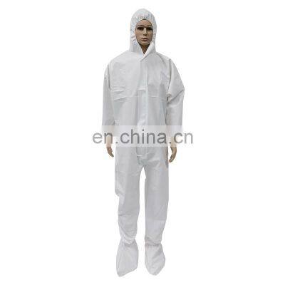 White Hazmat Coverall Isolation Coveralls with hood & shoes cover