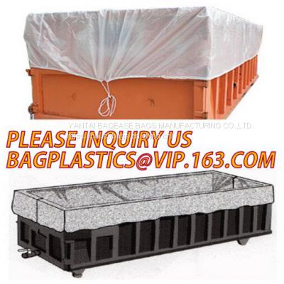 PE Dumpster Container Drawstring Liners,8 Mil Black Open Top Drawstring Dumpster Container Liners,Polyethylene roll-off
