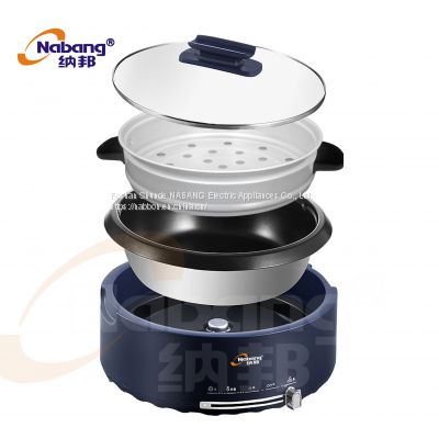 3.8L Multi Function Hot Pot Noodles Electrical Stir Fry Cooker available with Steamer Tray