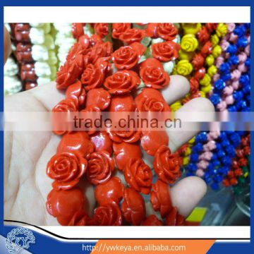 Red coral rose flower beads 6-65mm for necklace and bracelet