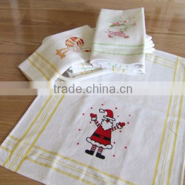 kitchen towel with embroidery logo in cotton