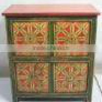 antique chinese tibet hand painted cabinet