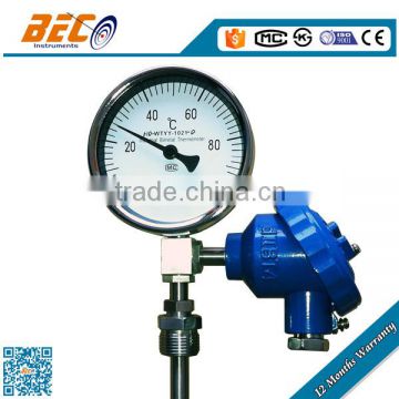 Thermocouple water heater temperature gauge bottom mounting