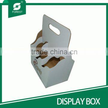 HOT SALE POPULAR BAR USE CORRUGATED DISPLAY BOXES FOR SIX BOTTLES BEER WITH HANDLE