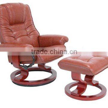 New style Brown PU Recliner chair with ottoman