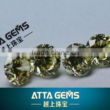 Grade AAAAA round cut light yellow cubic zirconia