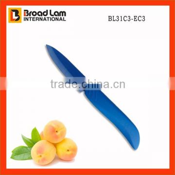 Blue Color Zirconia Blade Fruit knife and ABS+TPR coating Handle