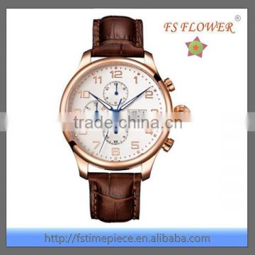 FS FLOWER - Men's Classic Luxury Multifunction Calendar Chronograph Wristwatch