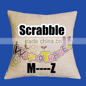 Scrabble Pillow M-Z 45*45cm Linen Cushion Home Decor (Filling not included) 1pcs/lot