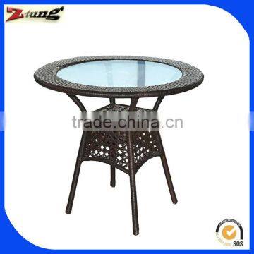 ZT-1081T round aluminum rattan wicker table furniture