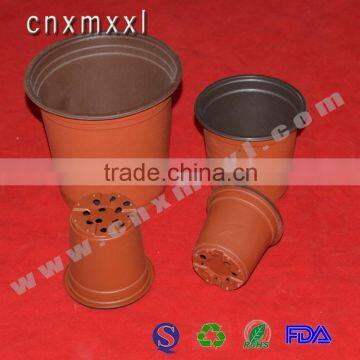 Lowest price soft brown color plastic flower pot wholesale various PP nursery