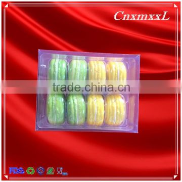 8 pcs clear plastic macarons box for gift