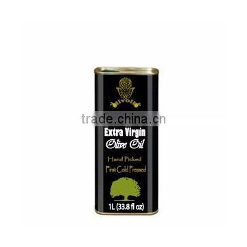 Premium Quality Organic Extra Virgin Olive Oil.Organic Olive Oil with ISO9001 Certification. 1L metallic Tin