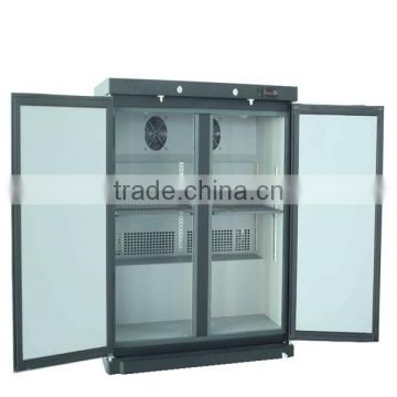Hot sale double door upright freezer glass door freezer upright commercial freezer