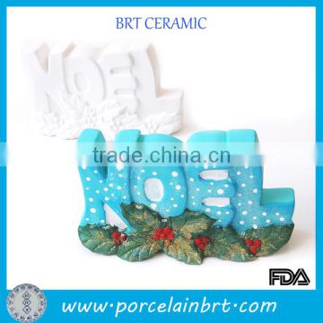 Wholesale White NOEL Shape Ceramic Bisque