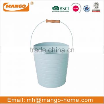 Customized Design Colorful Wooden Handle Metal Gradening Bucket