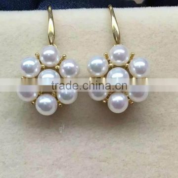 4-4.5mm white Akoya pearl new design earrings