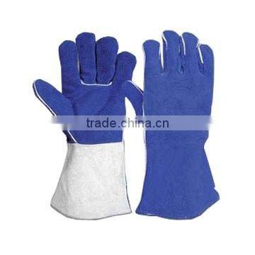 Cow split leather long welding gloves ZM57-H