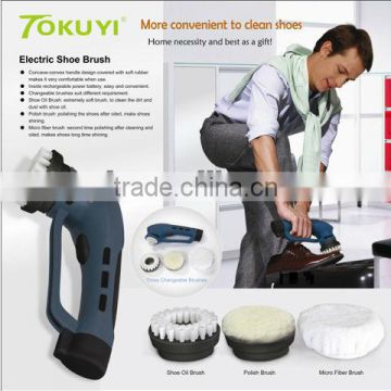Portable shoe polisher, shoe cleaning, leather wax