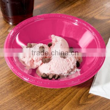 FOOD GRADE 12 oz disposable Plastic white round dessert pink Bowl for sale,OEM plastic disposable pink bowl 12 oz