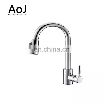 High quality gold plated with pull out brass kitchen faucets tap