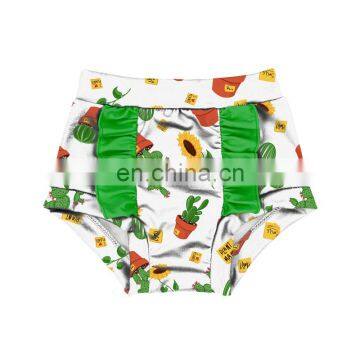 Wholesale Latest Design frilling Sunflower cactus Baby Girls Short Pants Summer Girls Shorts