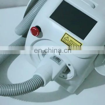 Portable mini q switched nd yag laser for tattoo removal pigmentation treatment dark face whitening carbon gel laser