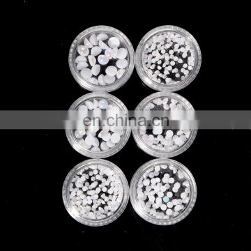 Wholesale Loose Acrylic Half Round Flat Back Fashion White Pearl For Nail Art Crafts