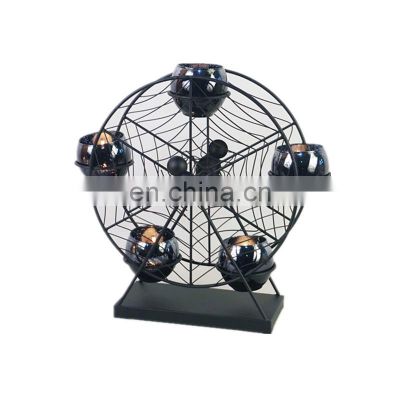 Rounded Black Halloween Table Decorative Candle Holders